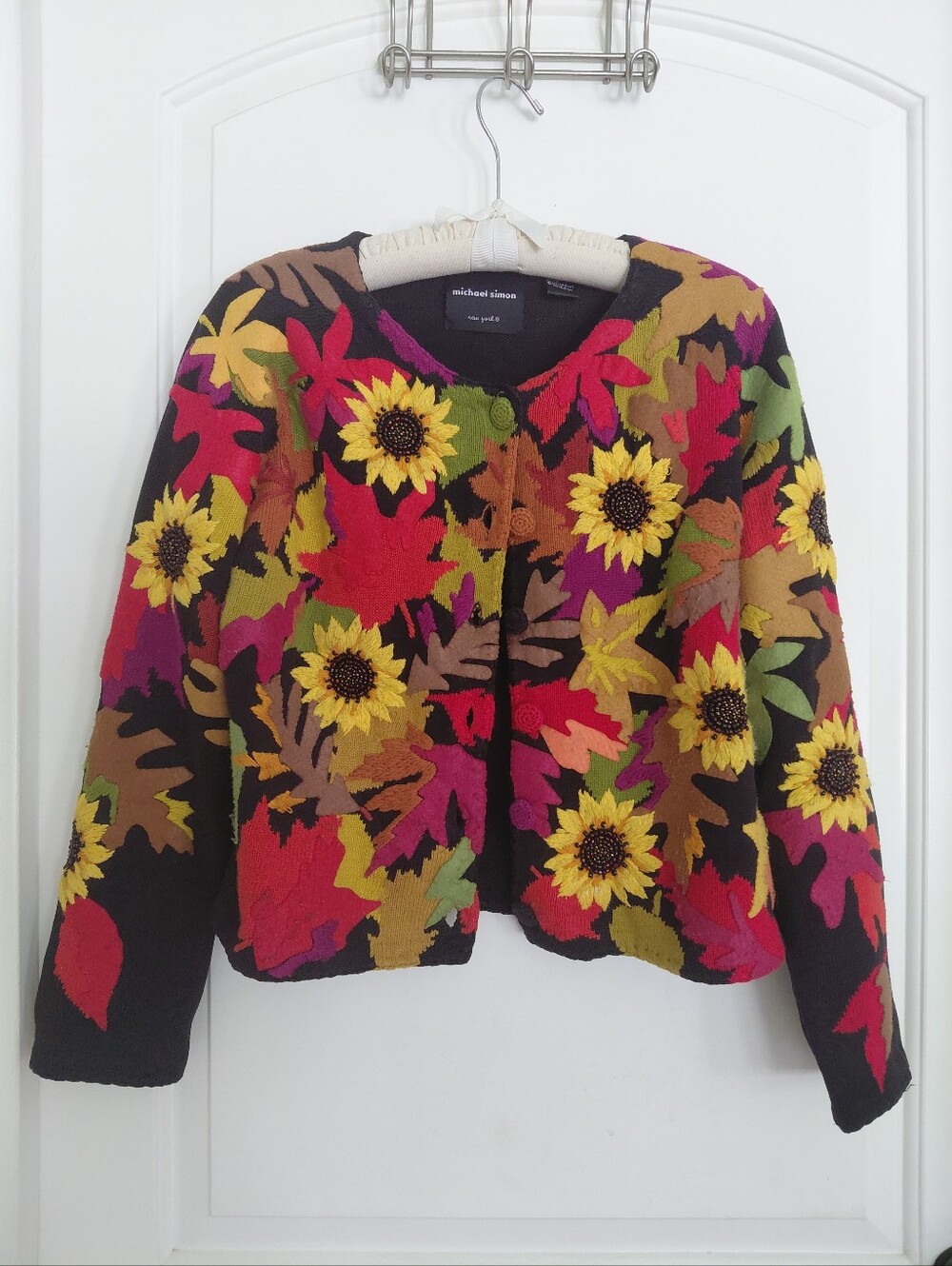 VINTAGE Michael Simon Sunflower Cardigan